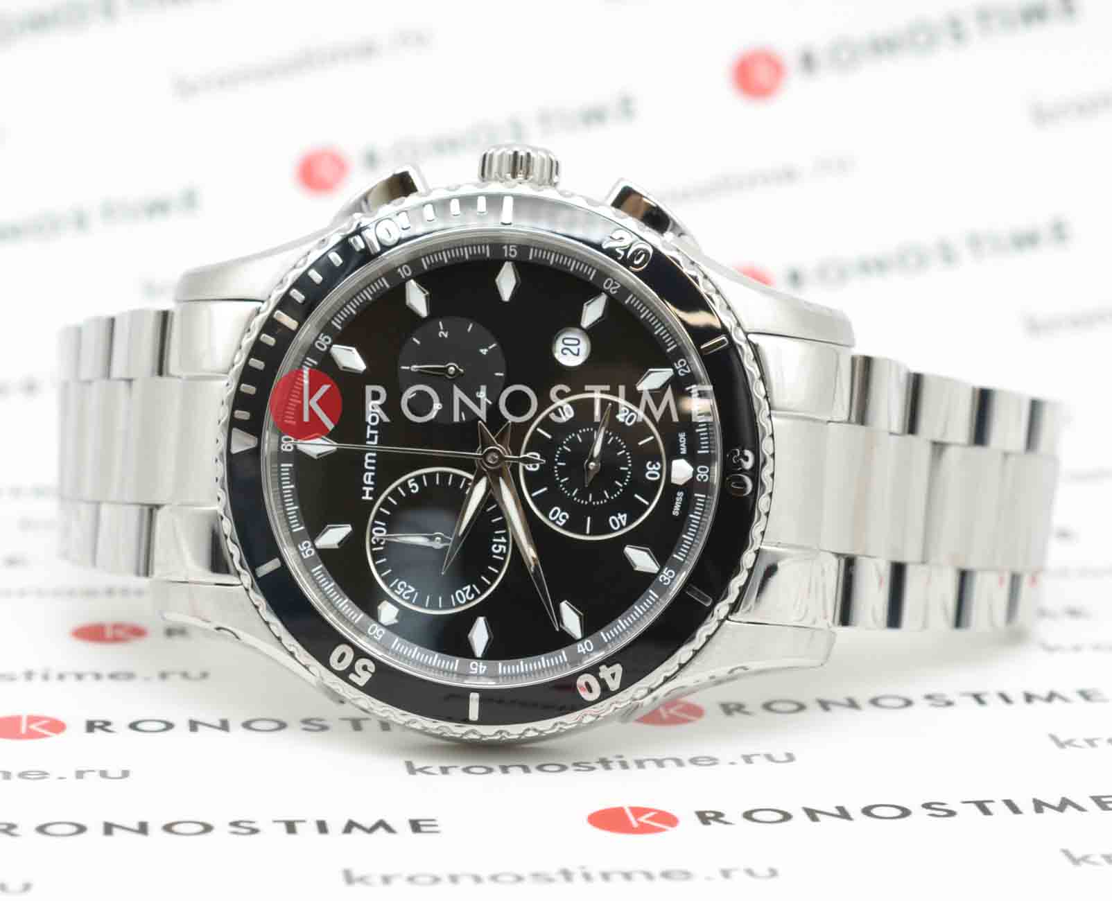 Hamilton Hamilton Jazzmaster Seaview Chrono Quartz H37512131 , наручные мужские часы фото под углом