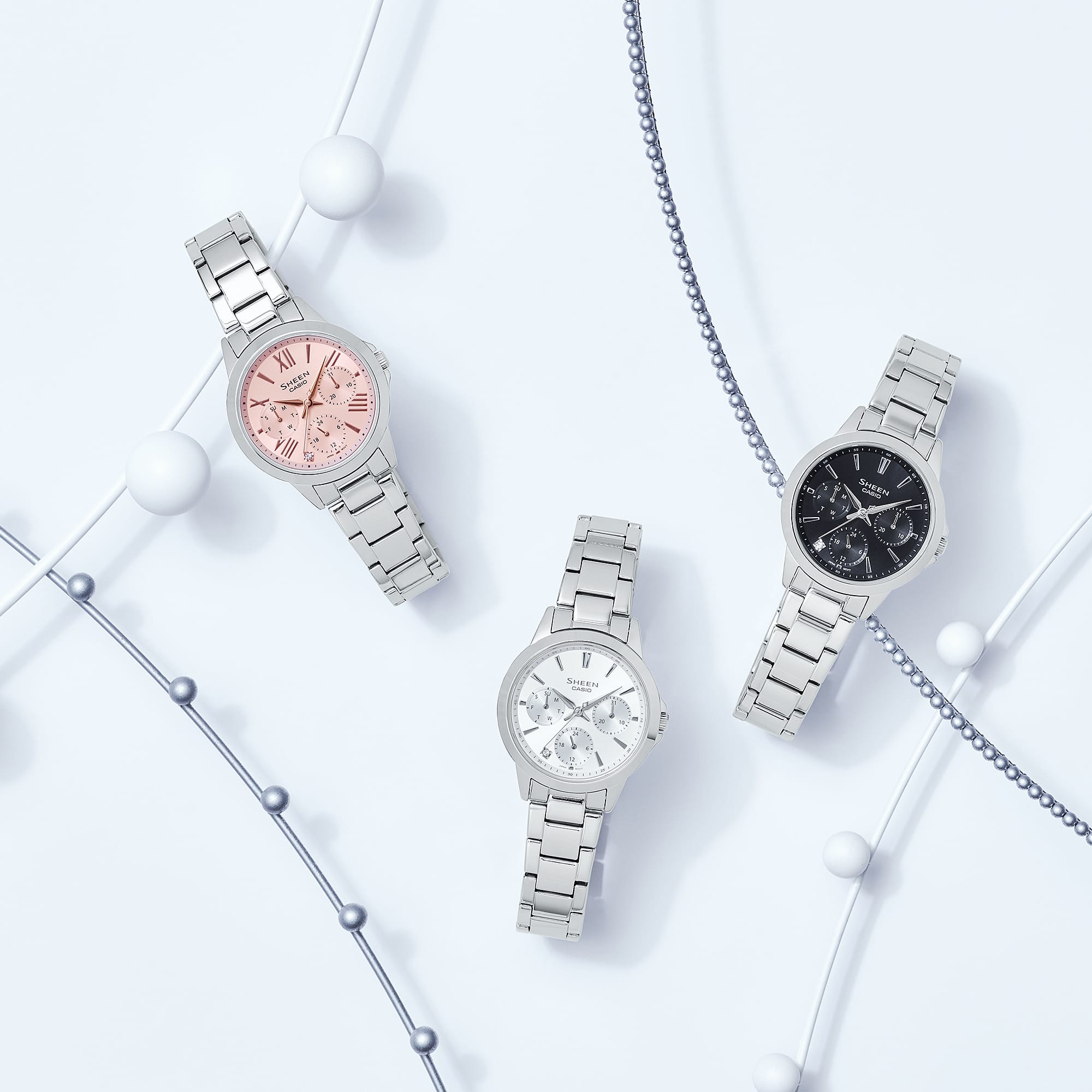 Casio Casio Sheen SHE-3517SG-4AUEF , наручные женские часы фото под углом