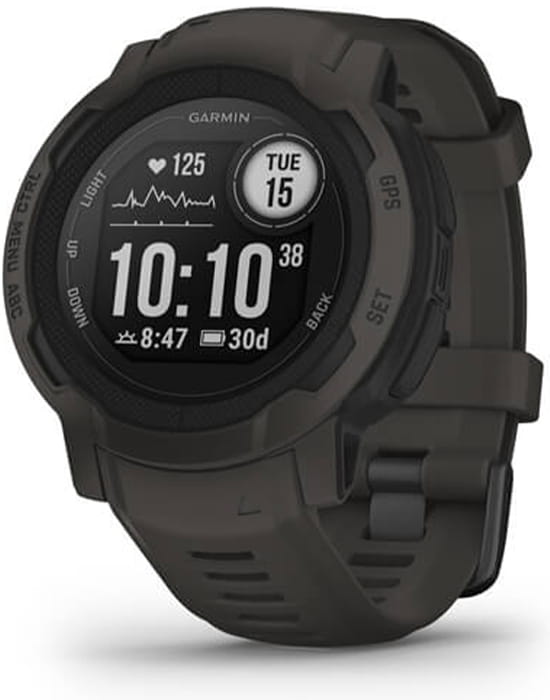 Garmin Garmin Instinct 2 Graphite 010-02626-00  010-02626-00 электронные мужские часы  циферблат, браслет силикон — вид спереди