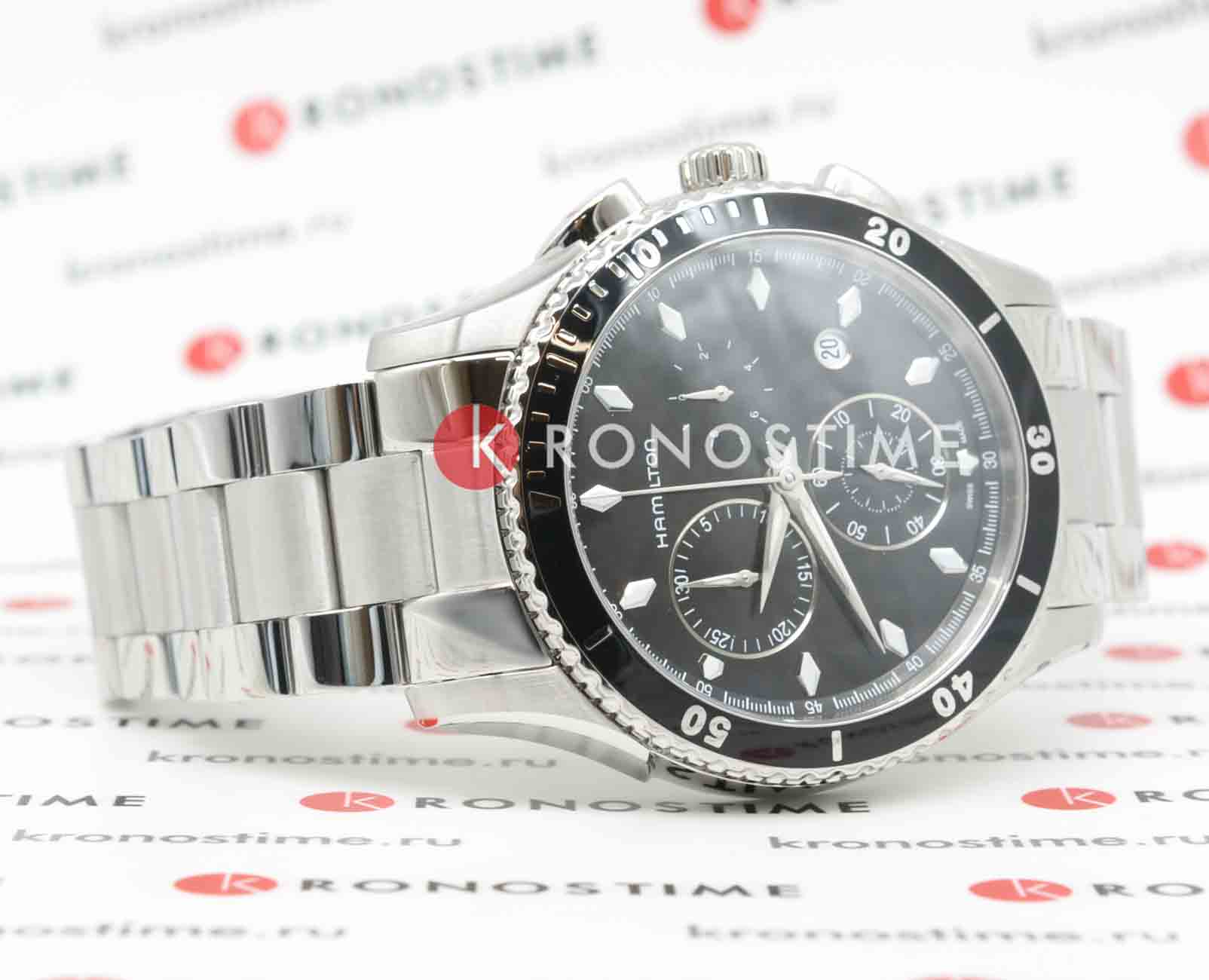 Hamilton Hamilton Jazzmaster Seaview Chrono Quartz H37512131 мужские часы черный циферблат на запястье