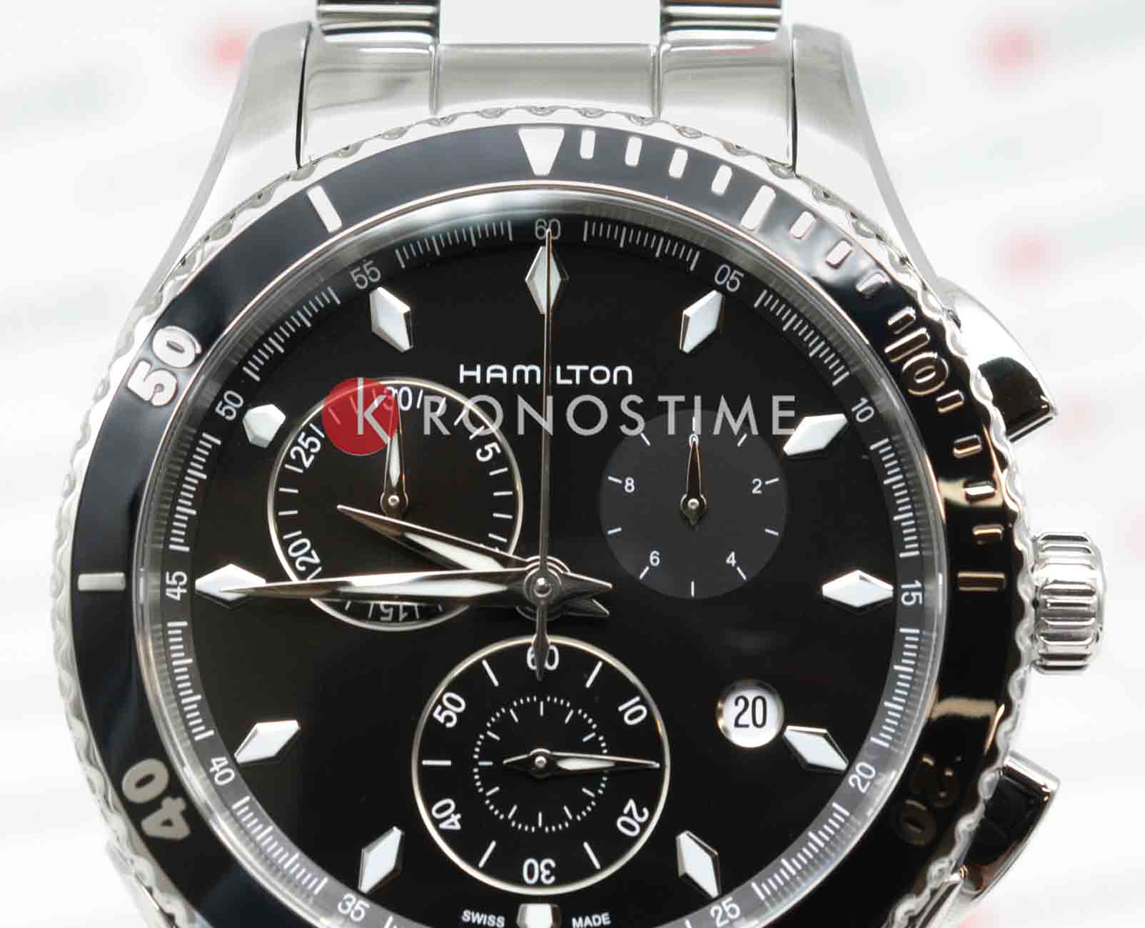 Hamilton Hamilton Jazzmaster Seaview Chrono Quartz H37512131, jazzmaster швейцария мужские часы на браслете нержавеющая сталь боковой вид