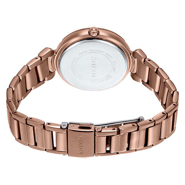 Casio Casio Sheen SHE-4057PG-4AUER кварцевые женские часы часы крупный план золотой циферблата