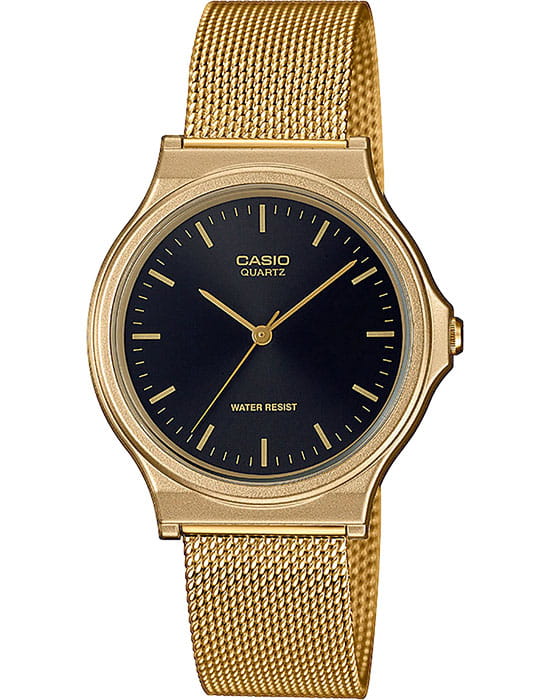 Casio Casio Collection MQ-24MG-1EEF  MQ-24MG-1EEF кварцевые женские часы черный циферблат, браслет сталь с ip покрытием — вид спереди