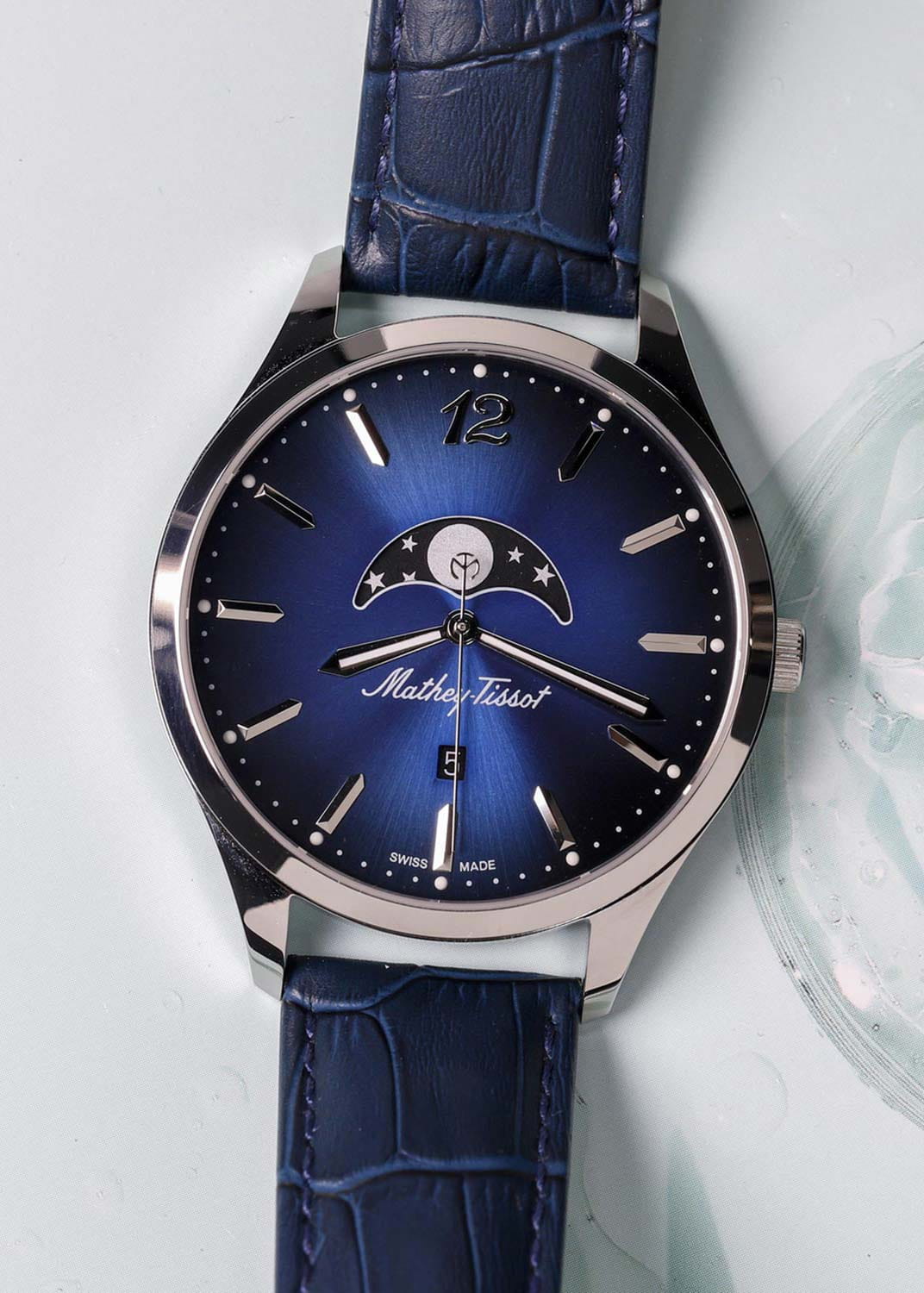 Mathey-Tissot Mathey-Tissot Urban H411LABU,  швейцария мужские часы на браслете кожаный боковой вид