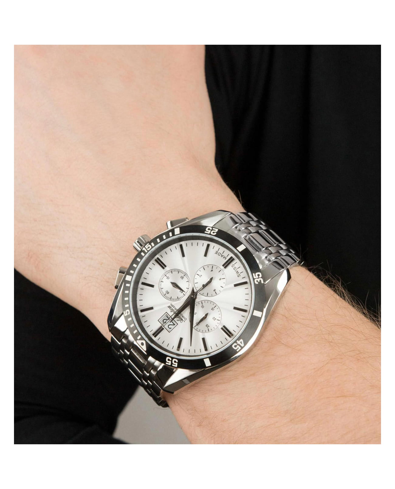 Оригинальные часы Adriatica Adriatica Chronograph A8202.Y113CH кварцевые калибр механизма ronda 5040 общий вид