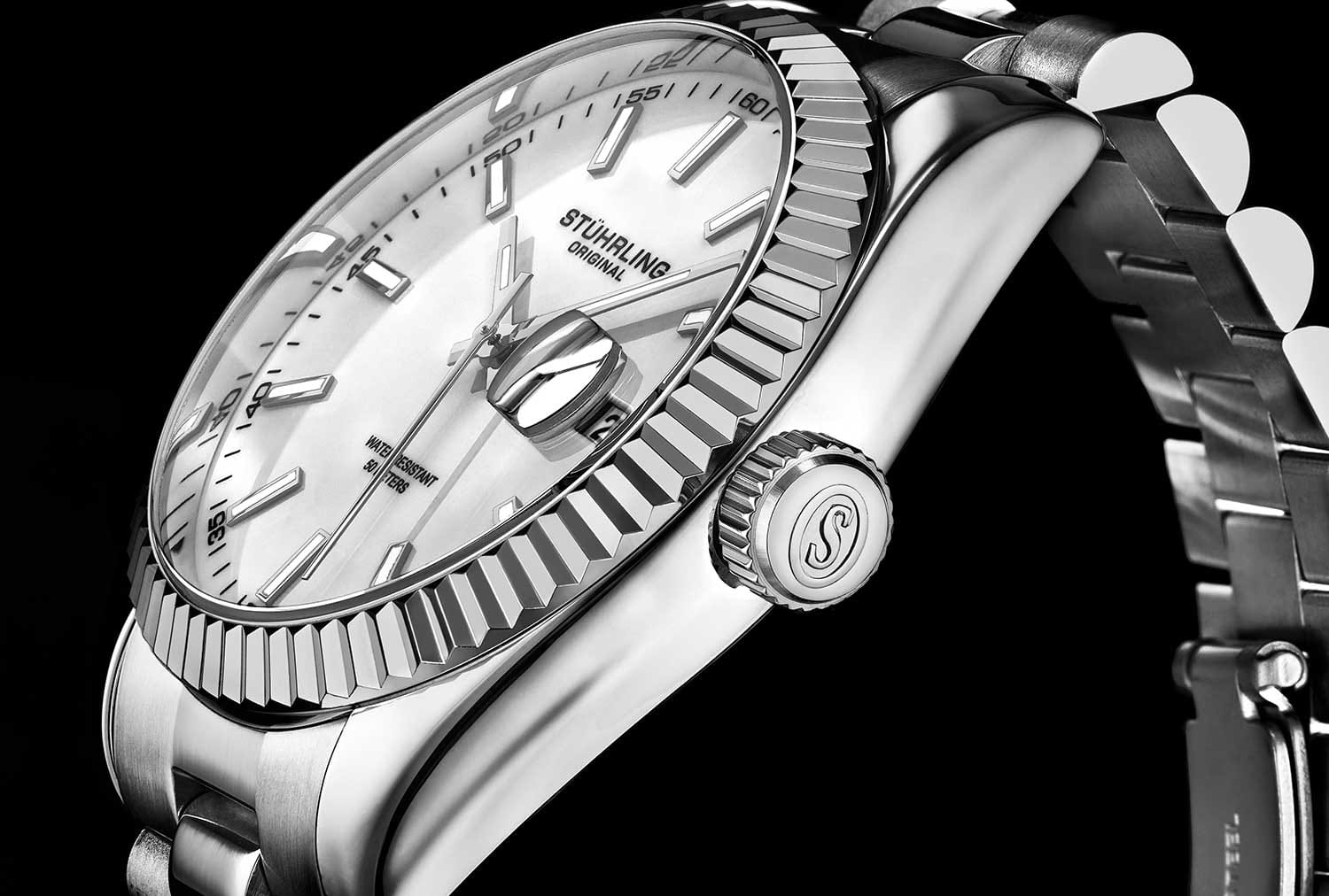 Stuhrling Stuhrling Symphony 3935.1,  сша мужские часы на браслете нержавеющая сталь боковой вид