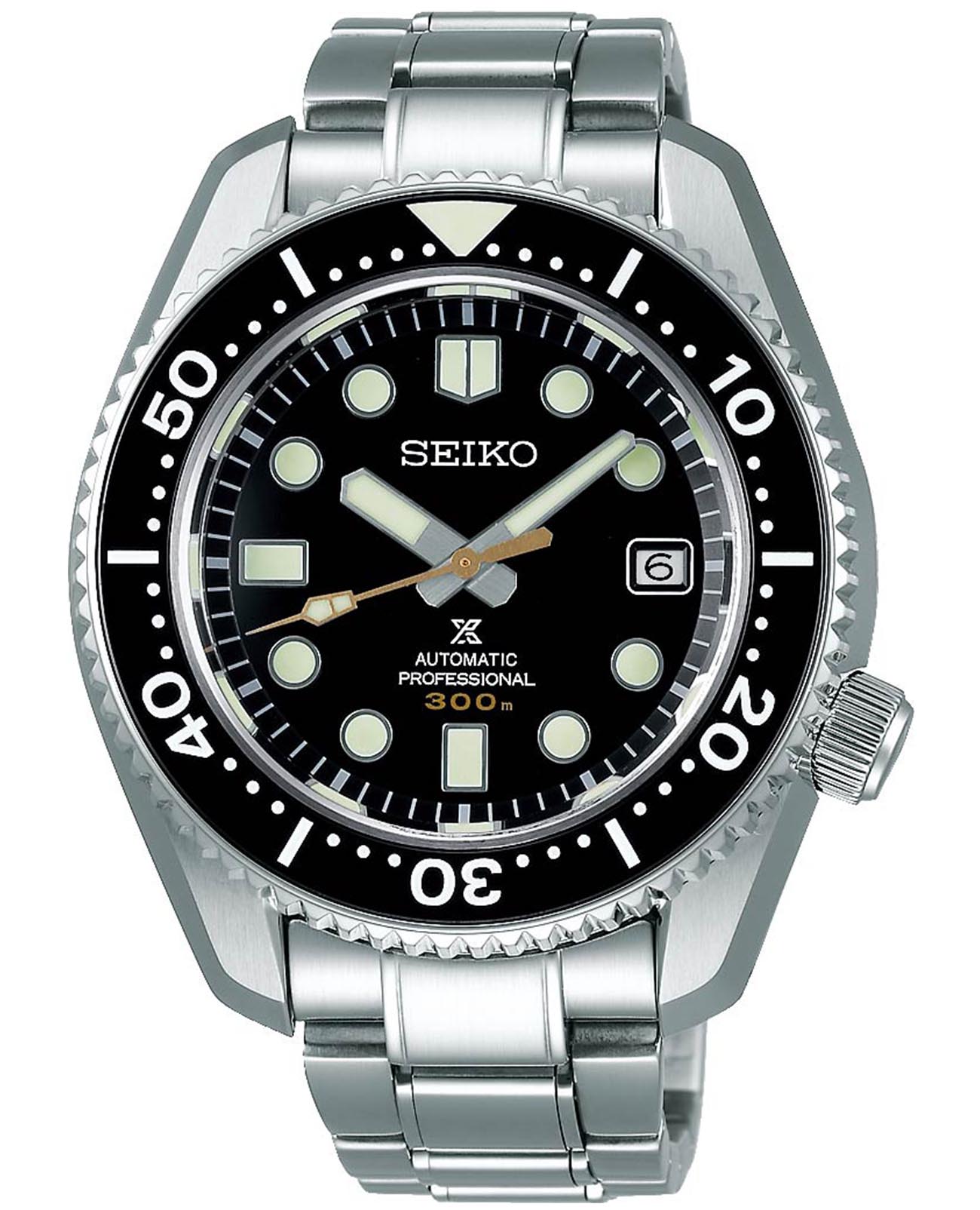 Seiko Seiko Prospex SLA021J1  SLA021J1 механические мужские часы черный циферблат, браслет нержавеющая сталь — вид спереди