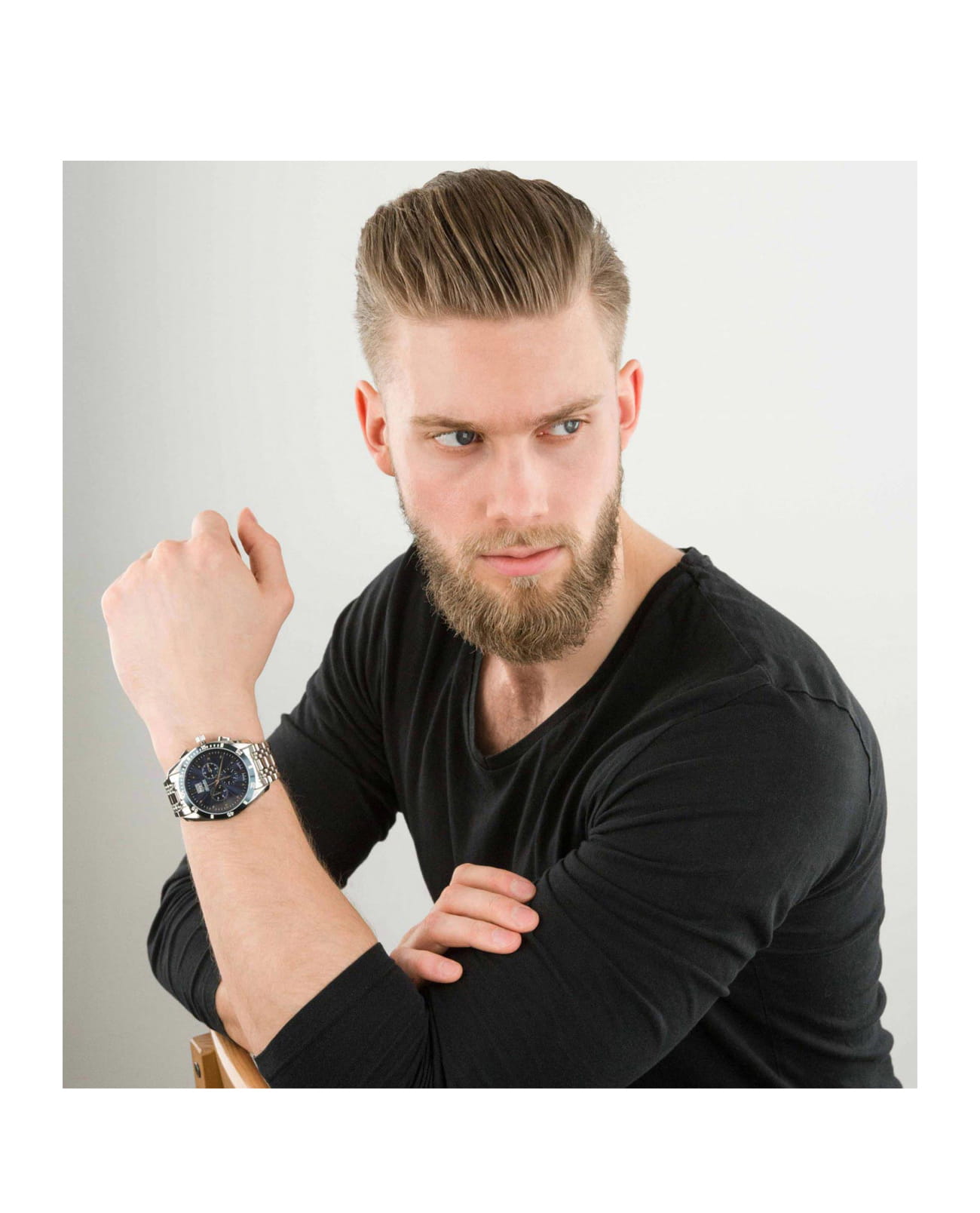 Adriatica Adriatica Chronograph A8202.T115CH,  швейцария мужские часы на браслете нержавеющая сталь боковой вид