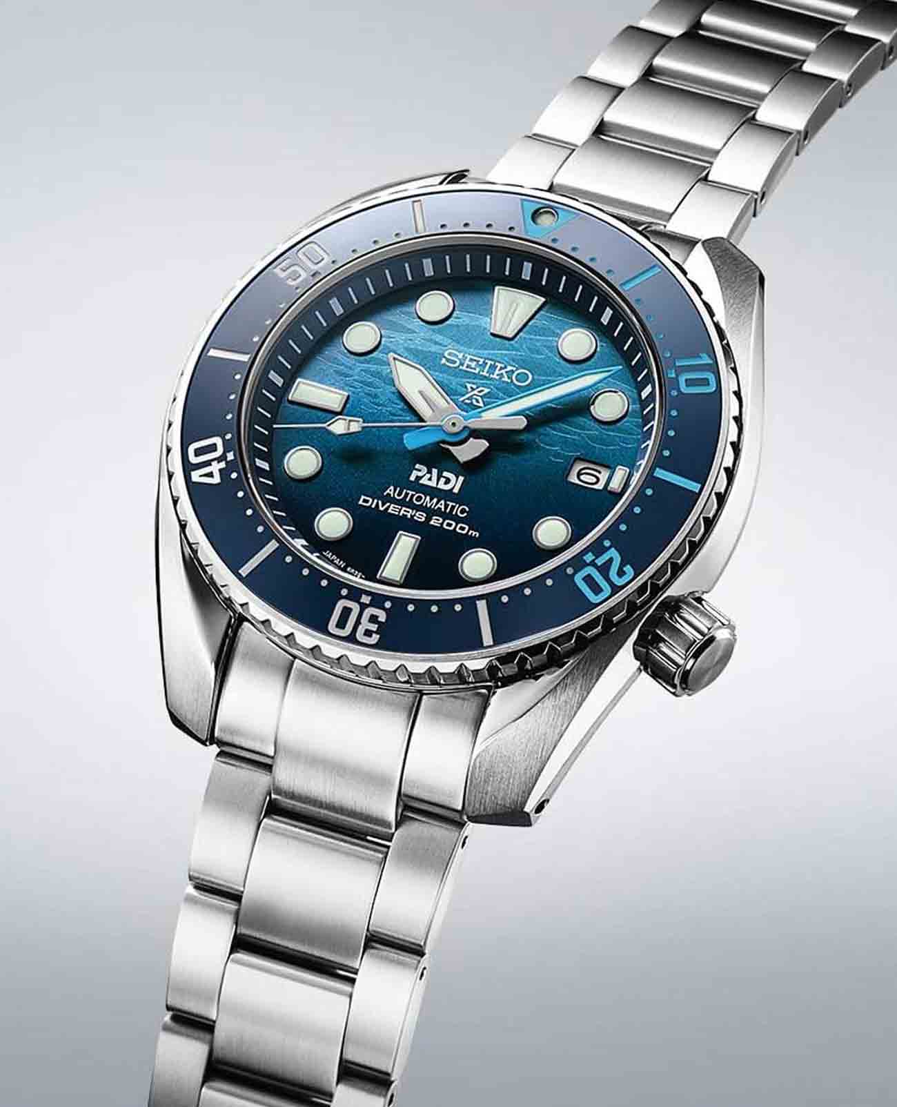 Seiko Seiko Prospex SPB375J1 мужские часы синий циферблат на запястье