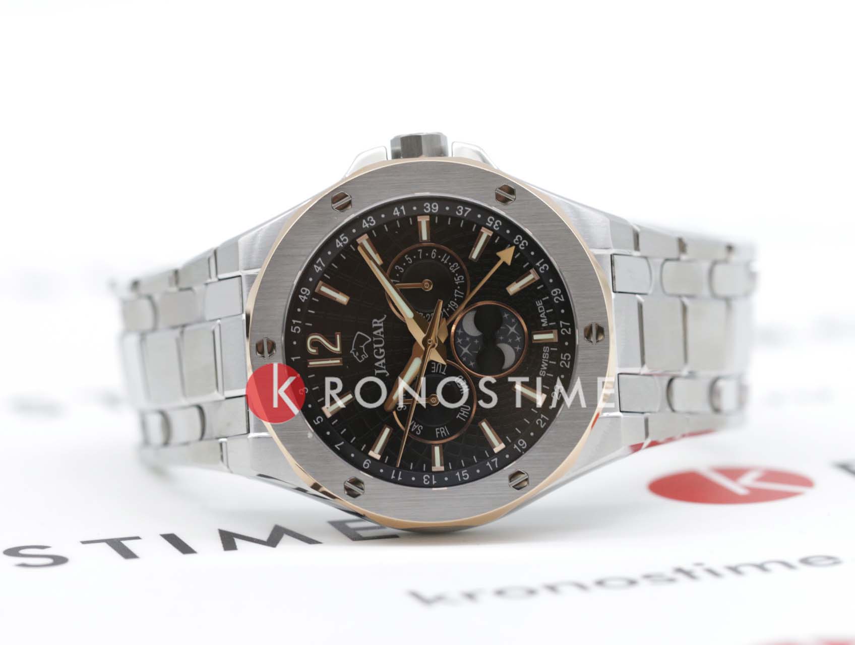 Jaguar Jaguar Moonphase J1039/4,  швейцария мужские часы на браслете нержавеющая сталь боковой вид