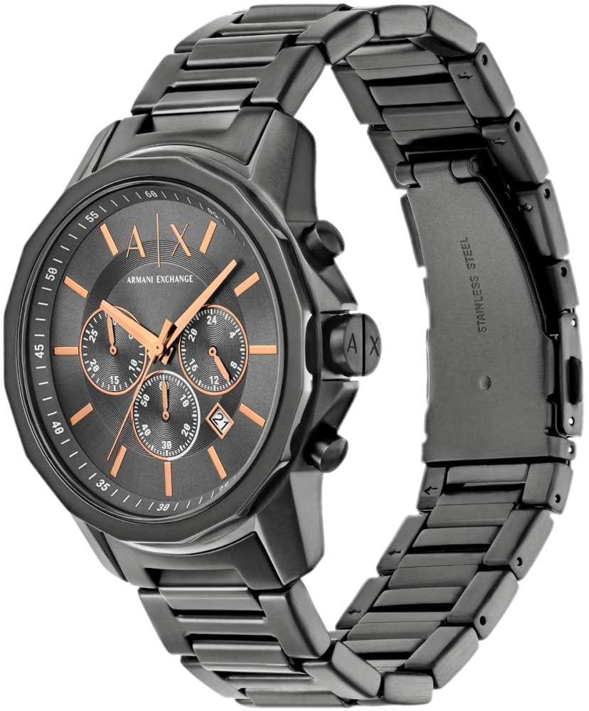 Armani Exchange Armani Exchange Banks AX7170SET кварцевые мужские часы часы крупный план черный циферблата