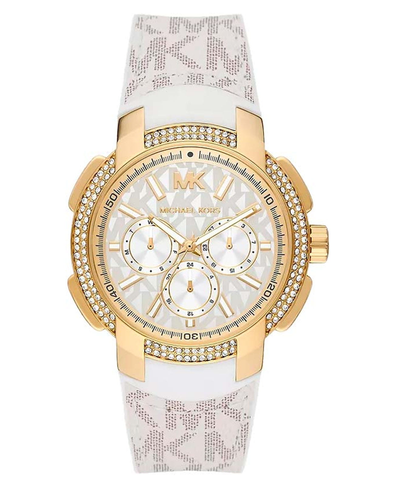 Michael Kors Michael Kors Sidney MK7221  MK7221 кварцевые женские часы  циферблат, браслет кожаный — вид спереди