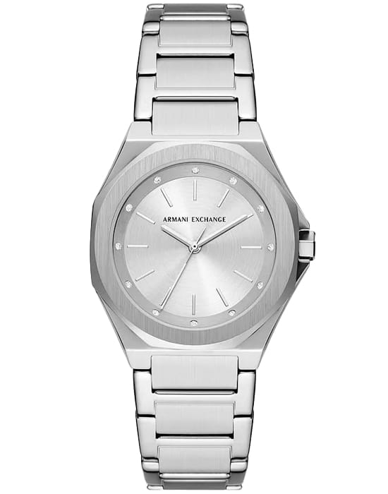 Armani Exchange Armani Exchange Andrea AX4606  AX4606 кварцевые женские часы серебристый циферблат, браслет нержавеющая сталь — вид спереди