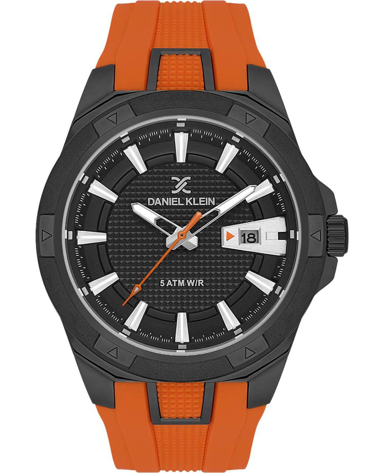 Daniel Klein Daniel Klein Premium DK.1.13734-5  DK.1.13734-5 кварцевые мужские часы черный циферблат, браслет силикон — вид спереди