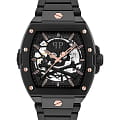 Philipp Plein Philipp Plein The Skeleton 2.0 PWJFA0725  PWJFA0725 механические мужские часы  циферблат, браслет нержавеющая сталь с pvd-покрытием — вид спереди