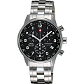 Swiss Military by Chrono Swiss Military by Chrono SM34012.01  SM34012.01 автокварц (кинетик) мужские часы черный циферблат, браслет нержавеющая сталь — вид спереди