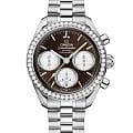Omega Omega Speedmaster 38 324.15.38.50.63.001   3832415385063001 механические женские часы коричневый циферблат, браслет нержавеющая сталь — вид спереди