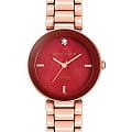 Anne Klein Anne Klein Diamond 1362BYRG  1362BYRG автокварц (кинетик) женские часы красный циферблат, браслет сталь c pvd покрытием — вид спереди