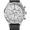 Swiss Military by Chrono Swiss Military by Chrono SM34081.07  SM34081.07 кварцевые мужские часы серебристый циферблат, браслет кожаный — вид спереди
