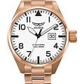 Aviator Aviator Airacobra V.1.22.2.152.5  V.1.22.2.152.5 кварцевые мужские часы  белый циферблат, браслет нержавеющая сталь с pvd-покрытием — вид спереди