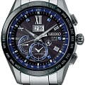 Seiko Seiko Astron GPS Solar SSE145J1  SSE145J1  мужские часы черный циферблат, браслет  — вид спереди