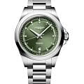 Longines Longines Conquest L3.320.4.07.6  L33204076 механические женские часы зеленый циферблат, браслет нержавеющая сталь — вид спереди