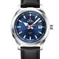 Swiss Military by Chrono Swiss Military by Chrono SM34094.07  SM34094.07 кварцевые мужские часы синий циферблат, браслет кожаный — вид спереди