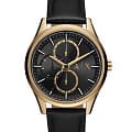 Armani Exchange Armani Exchange Dante AX1869  AX1869 кварцевые мужские часы черный циферблат, браслет кожаный — вид спереди