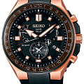 Seiko Seiko Astron GPS Solar SSE170J1  SSE170J1 кварцевые мужские часы  черный циферблат, браслет силикон — вид спереди