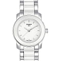Tissot Tissot Cera T064.210.22.011.00  T0642102201100 кварцевые женские часы белый циферблат, браслет сталь + керамические вставки — вид спереди