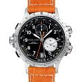 Hamilton Hamilton Khaki Aviation ETO Chrono Quartz H77612933  H77612933 кварцевые мужские часы черный циферблат, браслет кожаный — вид спереди