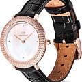 Daniel Wellington Daniel Wellington Crystalline Bezel Black Croc Rose Gold DW00100827,  швеция женские часы на браслете кожаный боковой вид