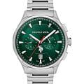 U.S. Polo Assn. U.S. Polo Assn. Crossing USPA1080-01  USPA1080-01 кварцевые мужские часы  зеленый циферблат, браслет нержавеющая сталь — вид спереди