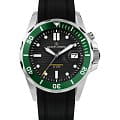 Jacques Lemans Jacques Lemans Hybromatic 1-2170E  1-2170E автокварц (кинетик) мужские часы черный циферблат, браслет силикон — вид спереди