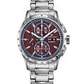 Hamilton Hamilton Broadway Day Date Auto H43516171  H43516171 механические мужские часы бордовый циферблат, браслет нержавеющая сталь — вид спереди