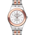 Swatch Swatch I Medium Standard YLS454G  YLS454G кварцевые женские часы белый циферблат, браслет нержавеющая сталь с pvd-покрытием — вид спереди
