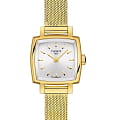 Tissot Tissot Lovely Square T058.109.33.031.00 Lovely T0581093303100 кварцевые женские часы серебристый циферблат, браслет сталь c pvd покрытием — вид спереди