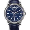 Aviator Aviator Douglas Day-Date V.3.20.0.145.4  V.3.20.0.145.4 механические мужские часы  синий циферблат, браслет кожаный — вид спереди