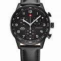 Swiss Military by Chrono Swiss Military by Chrono SM34012.08  SM34012.08 автокварц (кинетик) мужские часы черный циферблат, браслет кожаный — вид спереди
