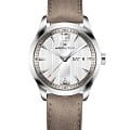 Hamilton Hamilton Broadway Day Date Quartz H43311915  H43311915 кварцевые мужские часы серебристый циферблат, браслет кожаный — вид спереди