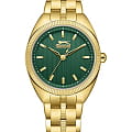 Slazenger Slazenger SL.09.2344.4.06  SL.09.2344.4.06 кварцевые женские часы  зеленый циферблат, браслет суперметалл с pvd покрытием — вид спереди
