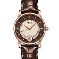 Mido Mido Baroncelli Diamonds M007.207.36.291.00  M0072073629100 механические женские часы  циферблат, браслет кожаный — вид спереди