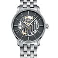 Mido Mido Baroncelli Signature M037.436.11.061.00  M0374361106100 механические мужские часы антрацитовый циферблат, браслет нержавеющая сталь — вид спереди