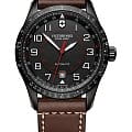Victorinox Victorinox 241821  241821 механические мужские часы черный циферблат, браслет кожаный — вид спереди