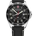 Victorinox Victorinox Fieldforce GMT 241895  241895 кварцевые мужские часы черный циферблат, браслет кожаный — вид спереди