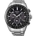 Seiko Seiko Astron GPS Solar SSE077J1  SSE077J1 автокварц (кинетик) мужские часы черный циферблат, браслет нержавеющая сталь — вид спереди