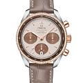 Omega Omega Speedmaster 38 324.28.38.50.02.002   32428385002002 механические женские часы бежевый циферблат, браслет кожаный — вид спереди