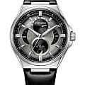 Citizen Citizen Attesa BU0060-09H  BU0060-09H кварцевые мужские часы серый циферблат, браслет кожаный — вид спереди