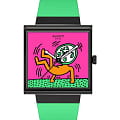 Swatch Swatch Square Bioceramic Standard SO34Z102  SO34Z102 кварцевые женские часы цветной циферблат, браслет биоматериал — вид спереди
