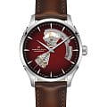 Hamilton Hamilton Jazzmaster Open Heart Auto H32675570  H32675570 механические мужские часы красный циферблат, браслет кожаный — вид спереди